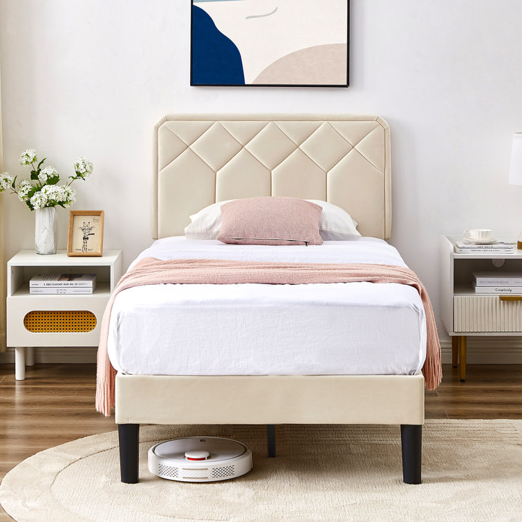 Auxter Adjustable Upholstered Head Height Bed Frame