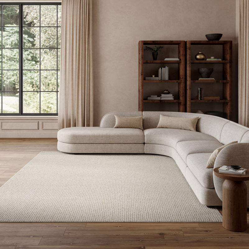 Tapis Bagby, Rectangle 9 pi x 12 pi, Ivoire/beige