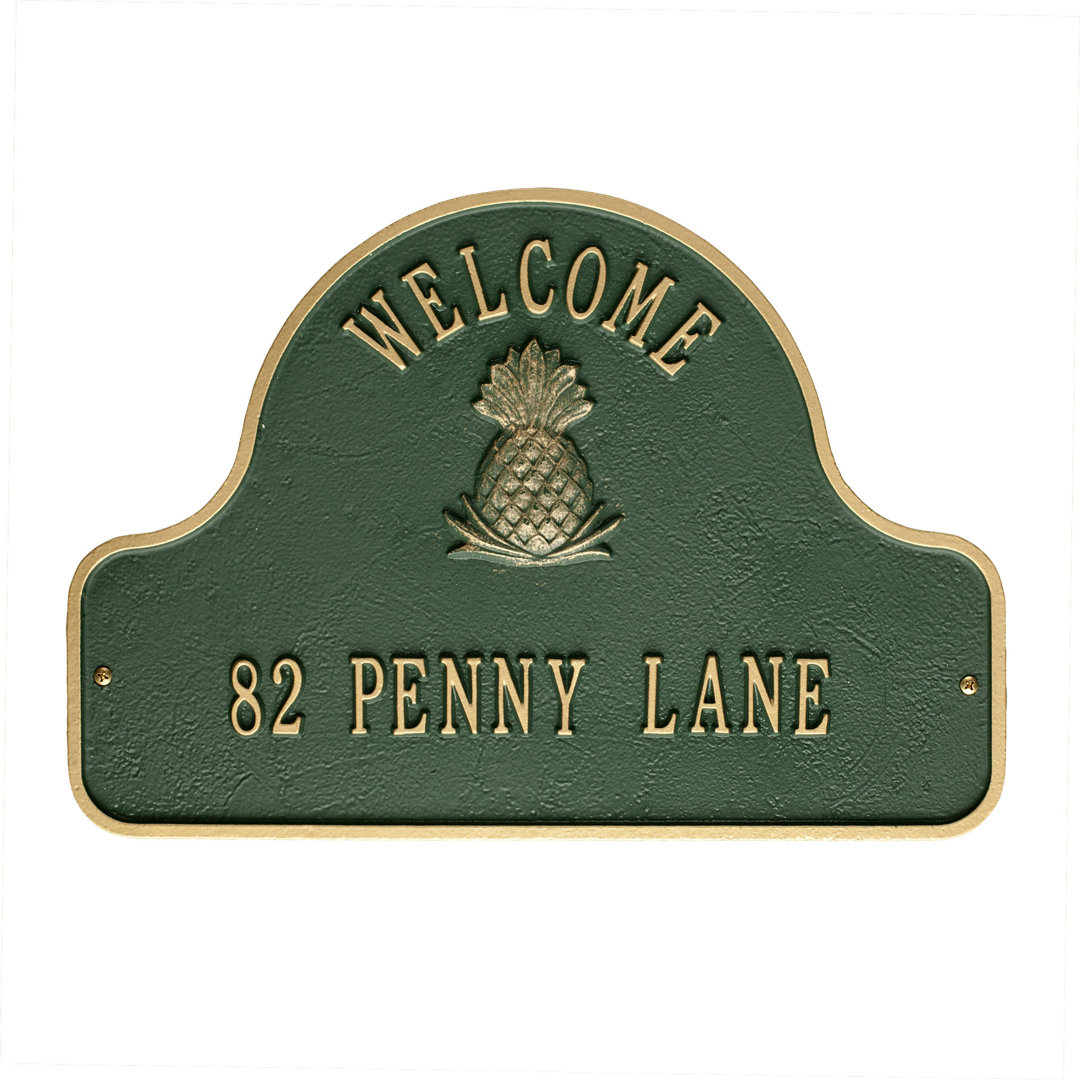 Lexy Pineapple Welcome Address Sign Old Century Forge 