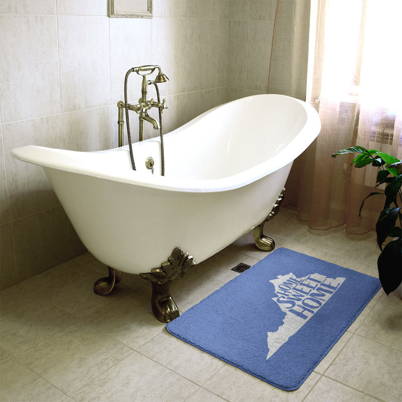 Tapis pour salle de bain virginie virginie home, l 21 po x L 34 po, Bleu