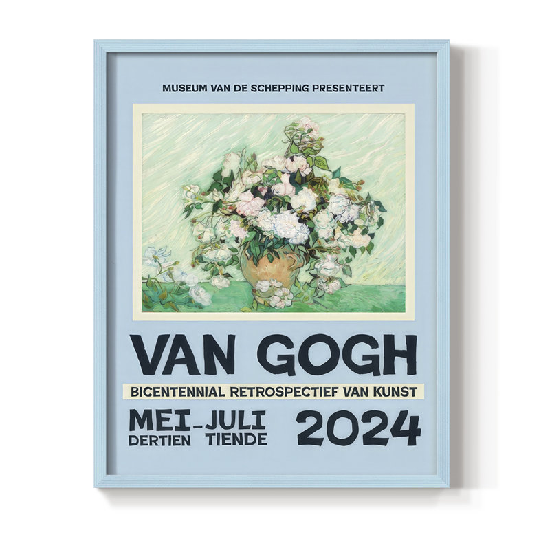"Van Gogh, exposition d'affiches IV", Bleu, H 30 po x l 24 po