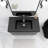 36'' Wall-Mounted Single Bathroom Vanity With Integrated Black Resin Sink-230524637