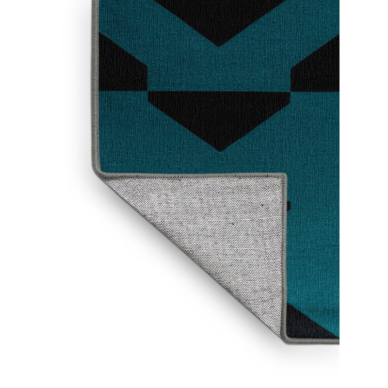 Tapis vert à carreaux lavable à la machine
