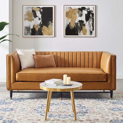 Devote Channel Tufted Vegan Leather Loveseat by Modway