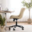 Chaise de bureau pivotante en cuir véritable avec roulettes Brionni-1037692690