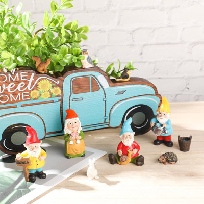 10Pcs Mini Fairy Gnome Garden Accessories Set Hand Painted Resin Animal Figurines Ornaments for Yard Lawn Home Indoor Outdoor Decor