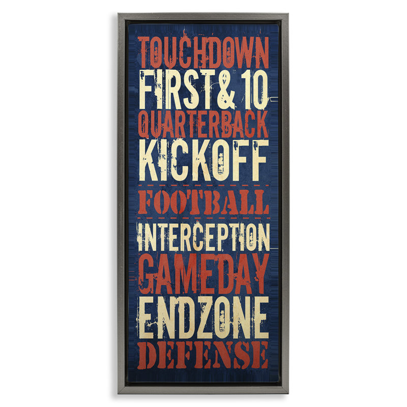 Expressions rustiques de football, Cadre flottant gris lustré, H 31 po x l 15 po
