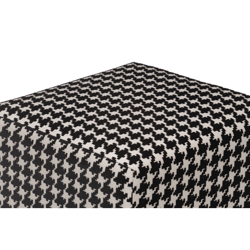 Dalery Upholstered Ottoman, Black/White 100% Polyester