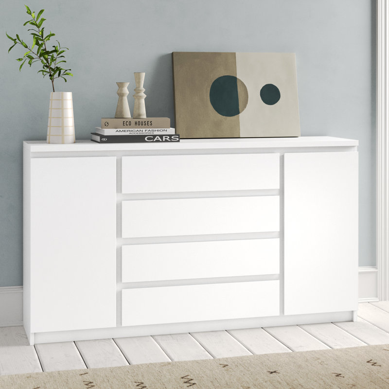 Canizales 4 Drawer 165.4 Cm Wide Combi Chest, White