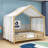 House Bed With Slats And Safety Railings-723540006-723540004