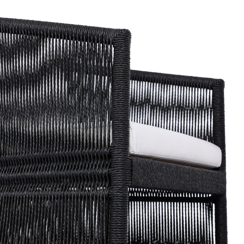 MONDIRA Outdoor Dining Armchair, Faux Black Hyacinth