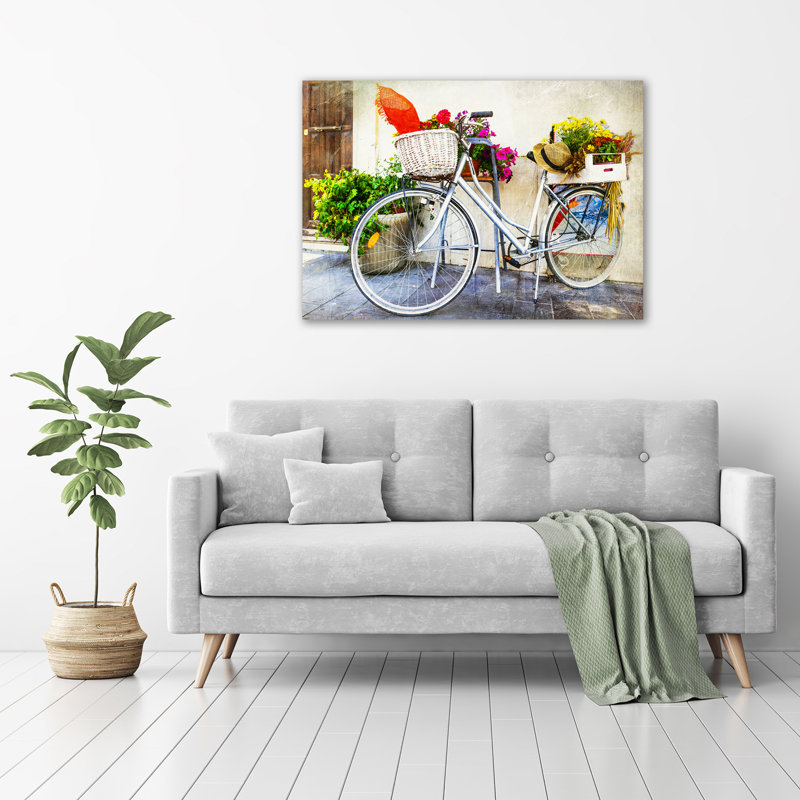 White Bicycle - Wrapped Canvas Print
