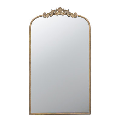 Gold Arch Mirror 24" X 42", Baroque Wall Art For Bathroom Ornament Bedroom