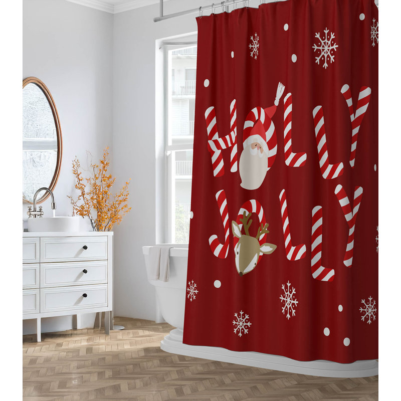 Rideau de douche Holly Jolly, Rouge