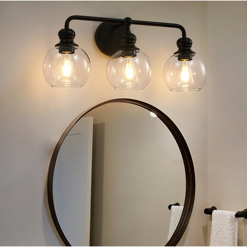 Elegant 3-Light Vanity Fixture with Frosted Glass:  Bathrooms, Hallways, and Bedrooms, Matte Black