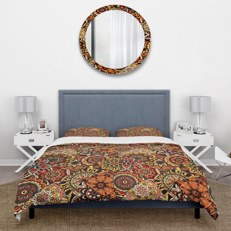 Ensemble de housse de couette bohème et éclectique, Housse de couette double / grand et 2 taies