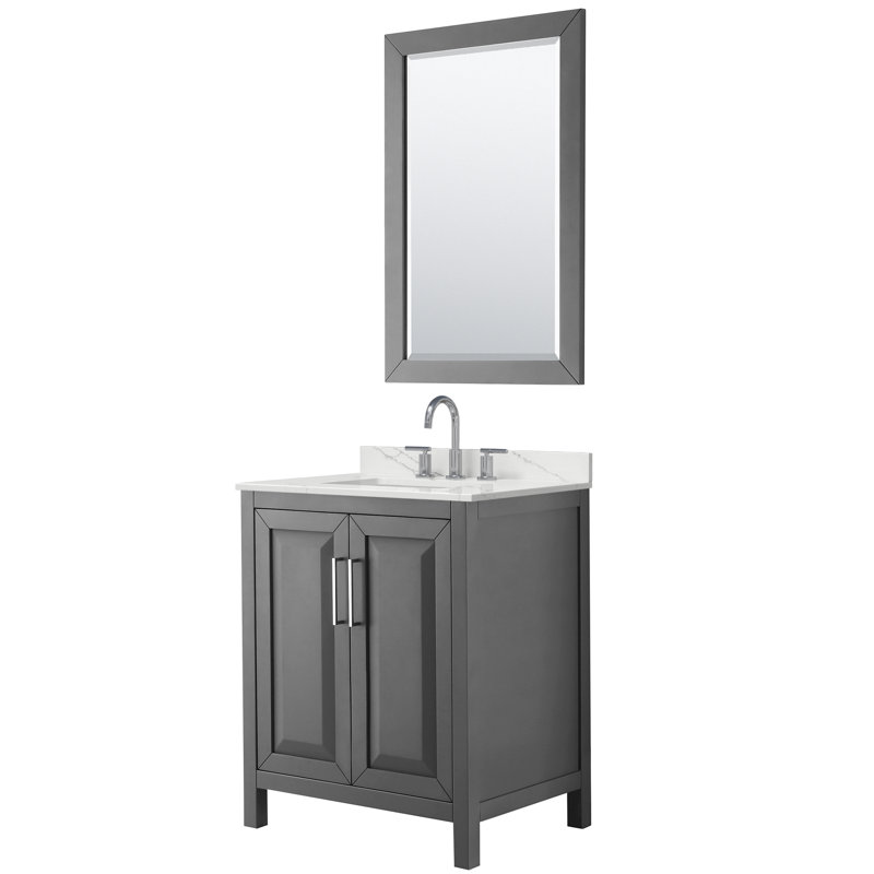 Daria 30'' W Single Vanity, Polished Chrome, Brown, Giotto Quartz
