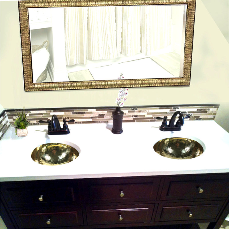 Nantucket Sinks Brightwork Home 12.75'' Brass Metal Circular Bathroom Sink with Overflow