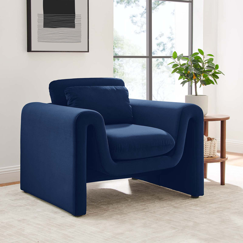 Modway Waverly Armchair, Midnight Blue