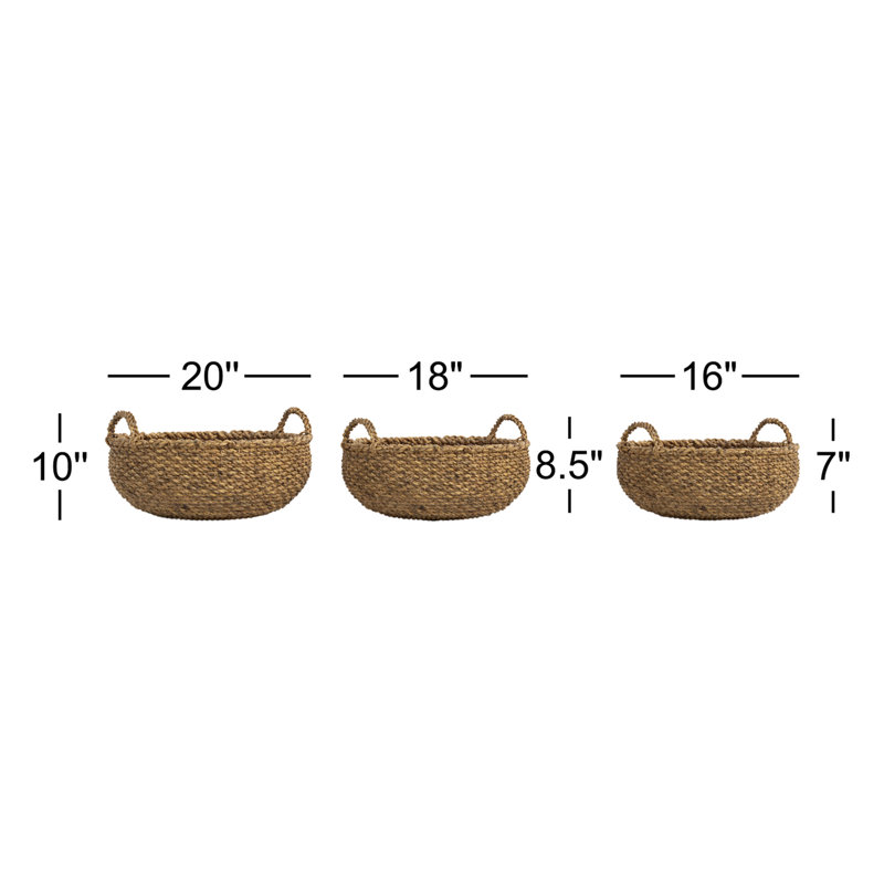 Varney Sg Shallow Baskets W/ Handles
