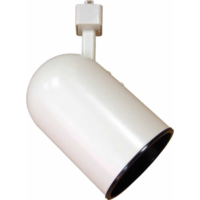 1-Light Indoor White Adjustable Standard Large Round Back Track Head, White, 4.5" H x 9.75" W x 9.75" D