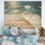 Blue Beach Aérienne vue majestueux IV - plage et océan sur bois-1412354058