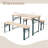 Picnic Table Bench Set of 3, Foldable Wooden Picnic Table with Benches, Outdoor Dining Table with Metal Frame, Picnic Folding Table for Patio, Lawn, Garden