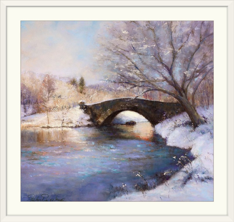« central park bridge » esther engelman, reproduction d’art, H 30 po x l 30 po x P 1,25 po, Toile