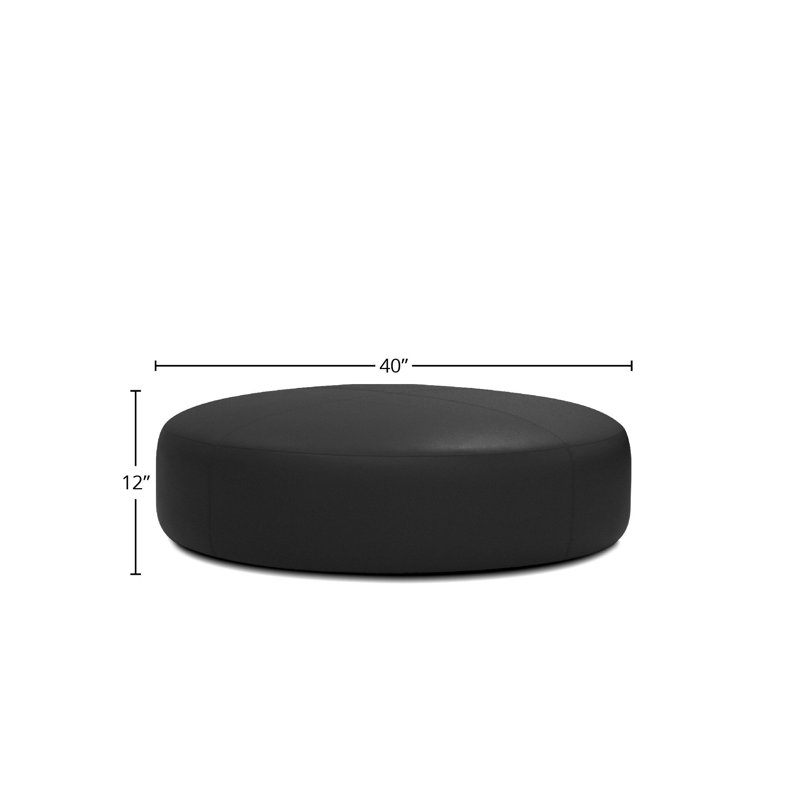  Pouf rond en cuir de 40 po de large assorti