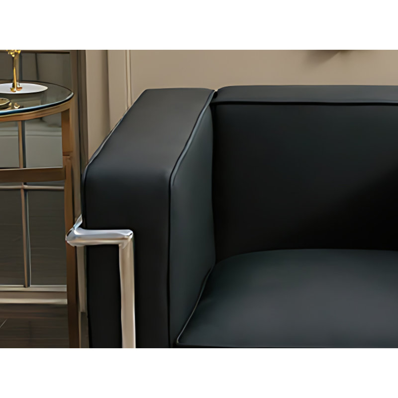 Chaise en cuir Rhoni, Cuir noir