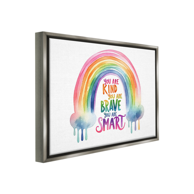 «Modern Inspirational Rainbow» par Amanda Greenwood sur, H 25 po x l 31 po, Cadre flottant gris lustré