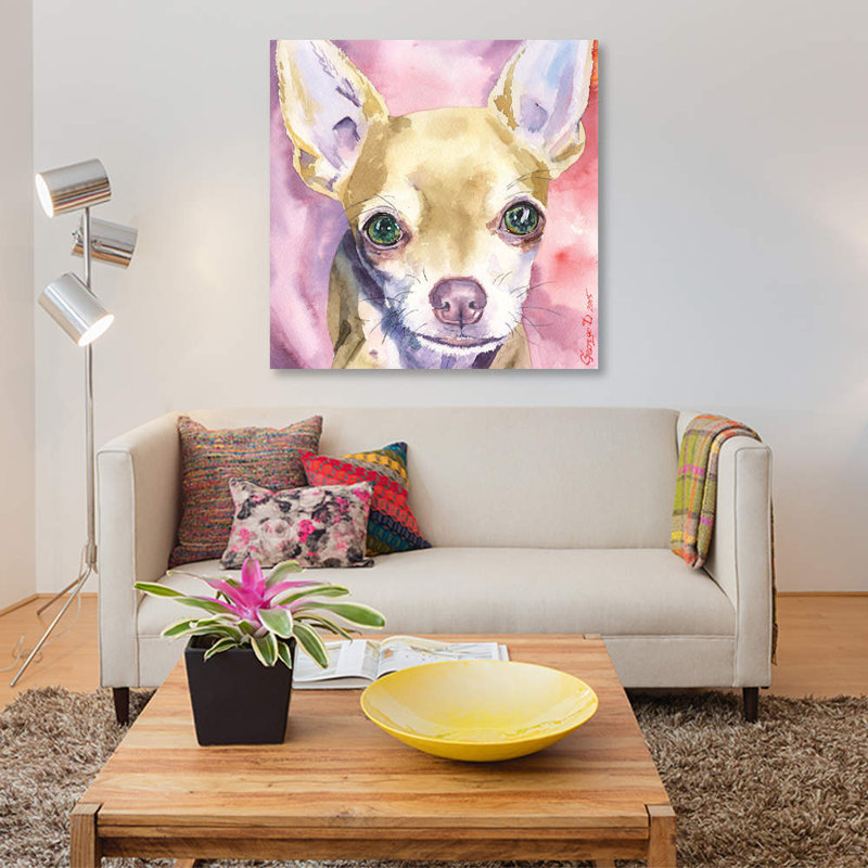 «Chihuahua», reproduction sur toile, H 48 po x l 48 po x P 1,5 po, Toile tendue, Pas de tapis