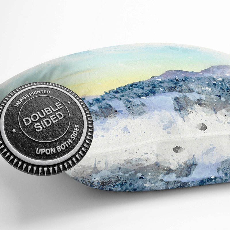 Mountain and Forest Cushion with Filling, 40cm H x 40cm W x 15cm D