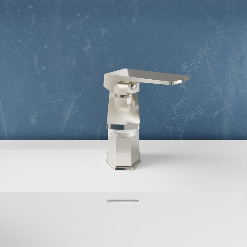 Single-Hole Single-handle Bathroom Faucet with Drain Assembly, Brushed Nickel
