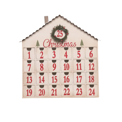 The Holiday Aisle® Wood 17.25 in. Multicolor Christmas Countdown House