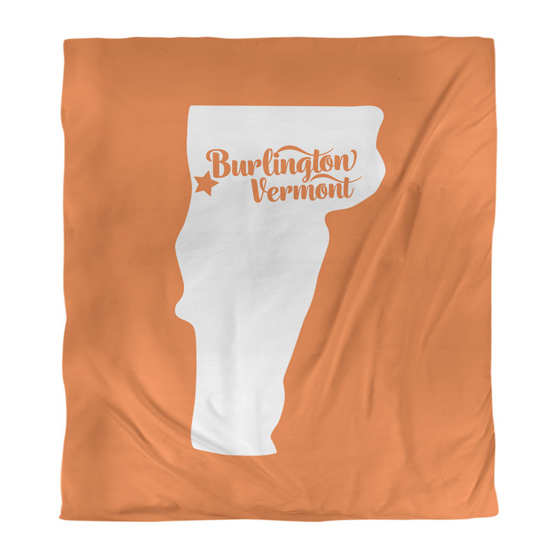 Housse de couette réversible simple burlington vermont, Housse de couette pour grand lit, Orange, Polyester brossé