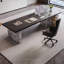 Ensemble de bureau et de chaise rectangulaire simple et moderne en bois massif.-107664468