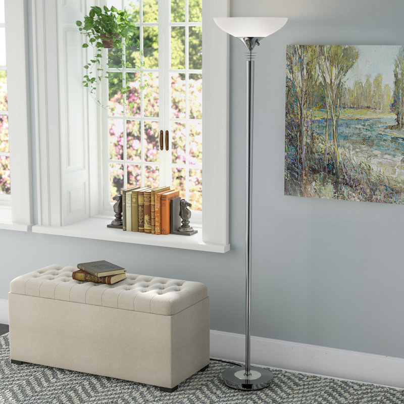 Bertolde 71.5'' Torchiere Floor Lamp, Black Nickel