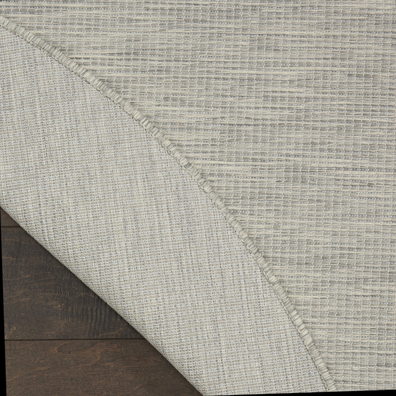 Tapis terre cuite intérieur / extérieur Lillehammer, Rond 8 pi, Gris