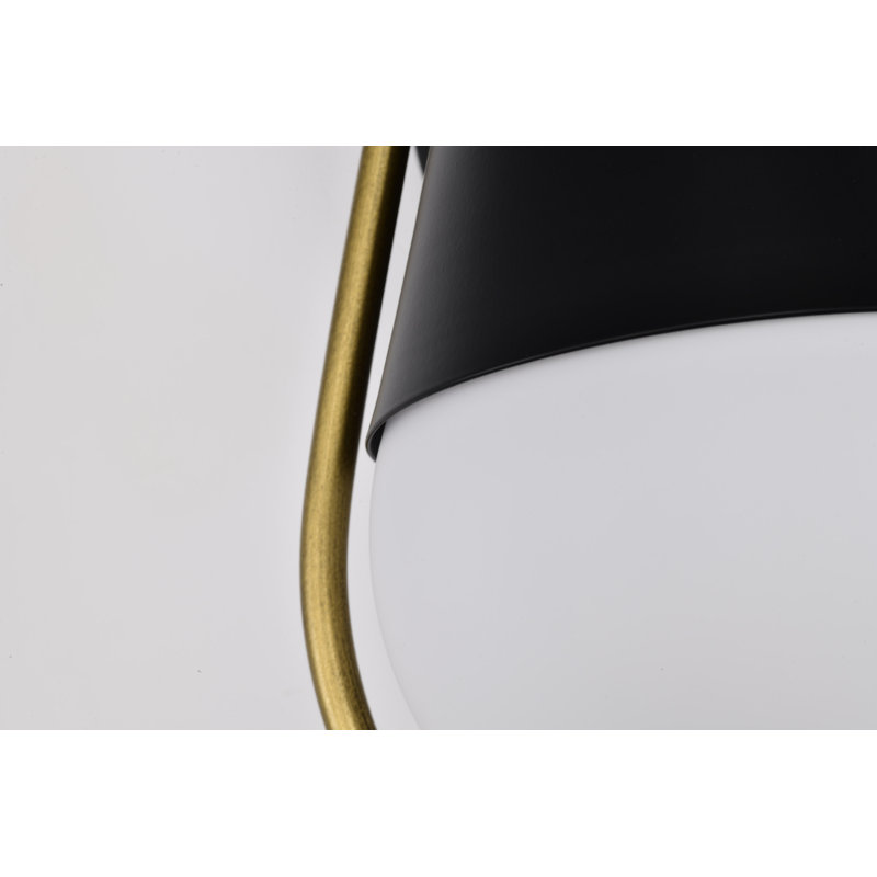 Clem Dimmable Bath Sconce, Matte Black/Natural Brass