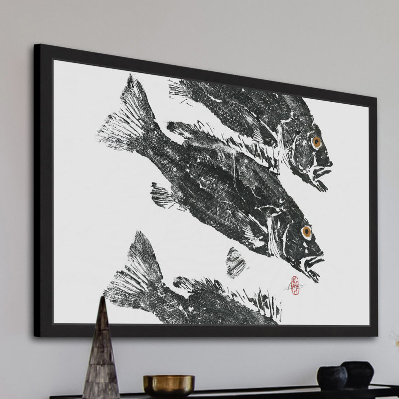 « el trio », reproduction d’art encadrée, H 24 po x l 36 po x P 1,5 po