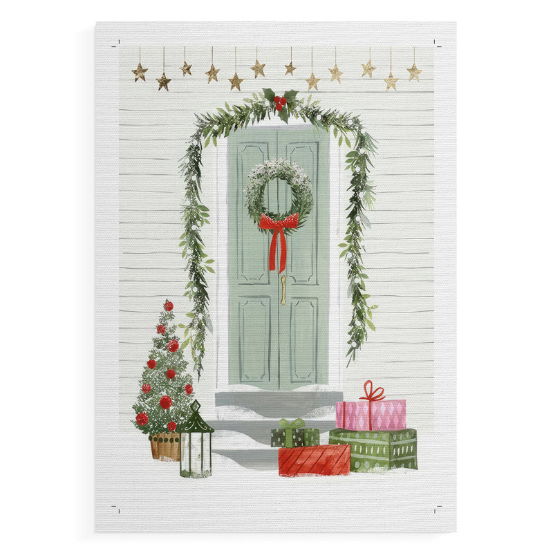 Porte d'entrée festive I - Impression sur toile seulement - NON-CADRE, H 60 po x l 40 po