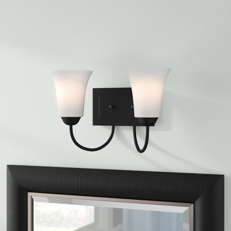 Éclairage de salle de bain à intensité variable 2 lumières Bullis, Noir