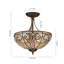 3-Light Drum Crystal Semi Flush Mount