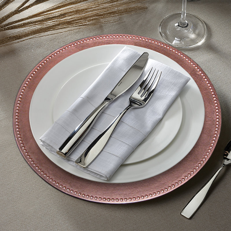 Plat de service 13 po, Rose