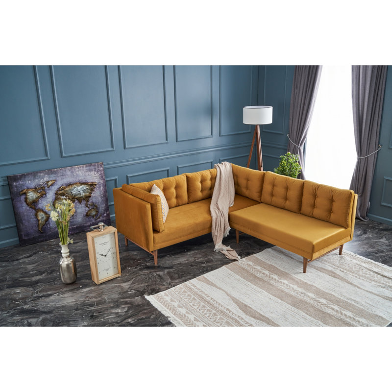 Canapé modulaire Gaberiel, Polyester 100 % doré