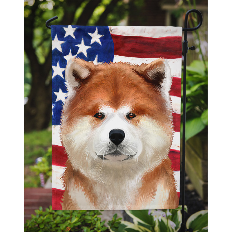 Polyester à 2 côtés 15 x 11 po drapeau de jardin, Akita