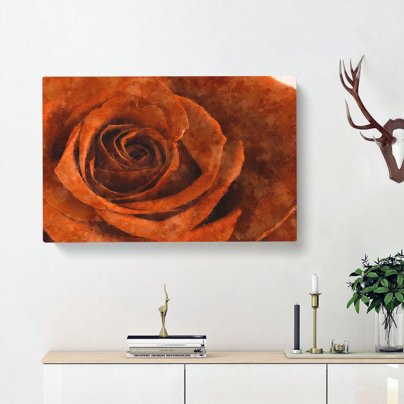Orange Rose - Wrapped Canvas, 35cm H x 50cm W x 3cm D