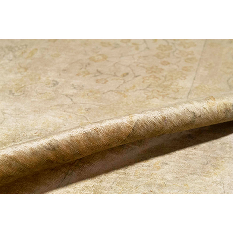 Hand-Knotted High-Quality Cream and Cream Area Rug
