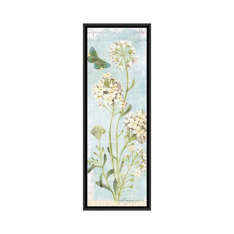 «Botany Blue II», reproduction d'art sur toile, H 36 po x l 12 po x P 1,5 po, Toile avec cadre noir